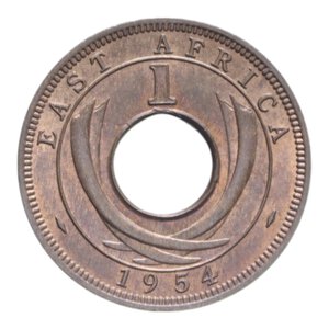 reverse: AFRICA EAST BRITISH ELISABETTA II 1 CENT. 1954 CU. 1,92 GR. FDC ROSSO