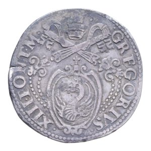 obverse: ANCONA GREGORIO XIII (1572-1585) TESTONE AG. 9,35 GR. BB (FRATTURA)