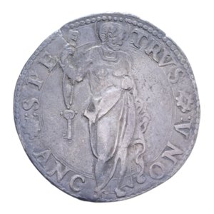 reverse: ANCONA GREGORIO XIII (1572-1585) TESTONE AG. 9,35 GR. BB (FRATTURA)