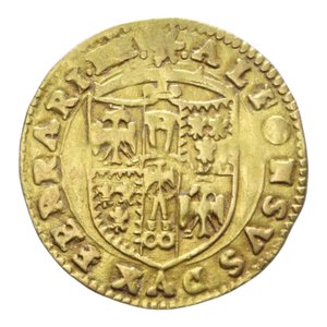 obverse: FERRARA ALFONSO I D ESTE (1505-1534) SCUDO D ORO DEL SOLE  AU. 3,31 GR. MIR 269 C BB+