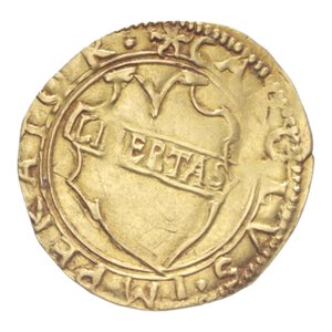 obverse: LUCCA REPUBBLICA (XVI SEC.) SCUDO D ORO DEL SOLE AU 3,17 GR MIR 179/5 SEGNO 11  BB-SPL (ONDULATO FRATTURA)