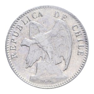 obverse: CILE 20 CENTAVOS 1909 AG. 3 GR. qSPL