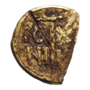 obverse: MESSINA FEDERICO II (1197-1250) MULTIPLO DI TARI  FRAZIONATO AU. 1,66 GR. MIR 62 RRR MB+