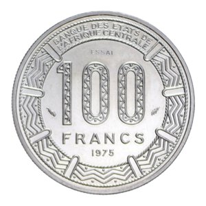 reverse: CONGO 100 FRANCS 1975 ESSAI (PROVA) NI. 6,99 GR. FDC