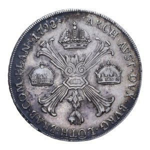 reverse: MILANO LEOPOLDO II (1790-1792) CROCIONE 1792 AG. 29,41 GR. BB