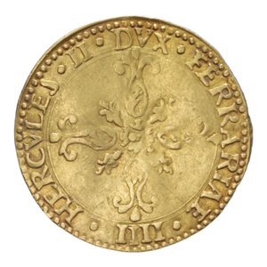 reverse: MODENA ERCOLE II D ESTE (1534-1559) SCUDO D ORO DEL SOLE  AU. 3,30 GR. MIR 643/1 NC BB+