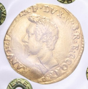 obverse: PIACENZA RANUCCIO FARNESE (1592-1622) 2 DOPPIE 1617 R AU. MIR. 1152/12 BB+ (SIGILLATA TEVERE)