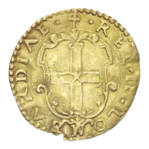 obverse: REGGIO EMILIA ERCOLE II D ESTE (1534-1559) SCUDO D ORO  AU. 3,35 GR. MIR 1296/1 R BB+ (MANCANZA COLPETTO)