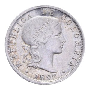 obverse: COLOMBIA 10 CENTAVOS 1897 AG. 2,53 GR. SPL