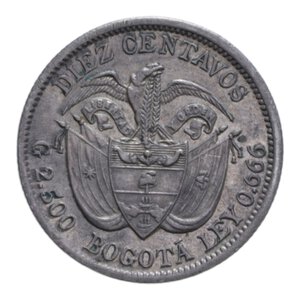 reverse: COLOMBIA 10 CENTAVOS 1897 AG. 2,53 GR. SPL