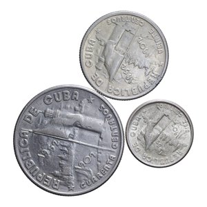 obverse: CUBA LOTTO 3 MONETE IN AG. VARIE CONSERVAZIONI