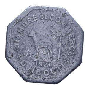 obverse: DJIBOUTI 25 CENT. 1921 PARIGI IT. 1,33 GR. MB+