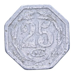 reverse: DJIBOUTI 25 CENT. 1921 PARIGI IT. 1,33 GR. MB+