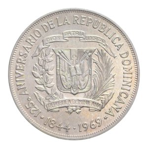 obverse: DOMINICANA REPUBBLICA PESO 1969 NI. 26,72 GR. FDC