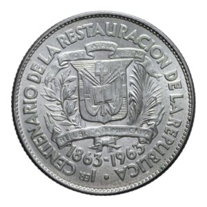 obverse: DOMINICANA REPUBBLICA25 CENTAVOS 1963 AG. 6,25 GR. FDC