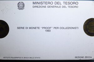 reverse: SERIE IN LIRE 1993 CON AG. IN COFANETTO E SCATOLA (USURATO) PROOF