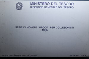 reverse: SERIE IN LIRE 1995 CON AG. IN COFANETTO E SCATOLA (USURATO) PROOF