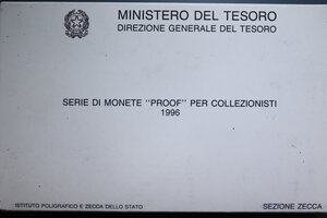 reverse: SERIE IN LIRE 1996 CON AG. IN COFANETTO E SCATOLA (USURATO) PROOF