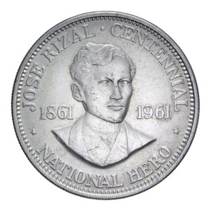 obverse: FILIPPINE 1 PESO 1961 AG. 26,80 GR. SPL