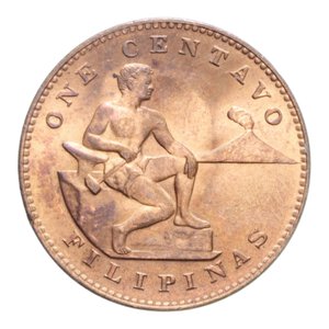 reverse: FILIPPINE AMMINISTRAZIONE AMERICANA 1 CENTAVO 1944 CU. 5,14 GR. FDC ROSSO