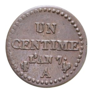 reverse: FRANCIA REPUBBLICA 1 CENTIME AN. 7 A CU. 1,98 GR. BB-SPL