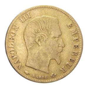 obverse: FRANCIA NAPOLEONE III 5 FRANCS 1860 A AU. 1,59 GR. BB