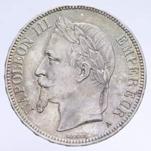 obverse: FRANCIA NAPOLEONE III 5 FRANCS 1870 AG.  GR. BB+