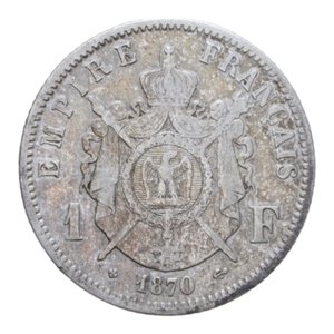 reverse: FRANCIA NAPOLEONE III 1 FRANC 1870 AG. 4,93 GR. BB