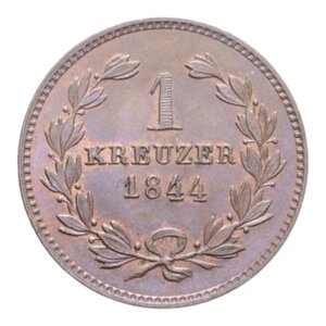 reverse: GERMANIA BADEN KREUZER 1844 CU. 4,02 GR. FDC (TRACCE DI ROSSO)