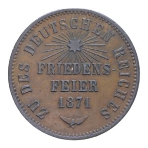 reverse: GERMANIA BADEN 1 KREUZER 1871 CU. 4,32 GR. qSPL