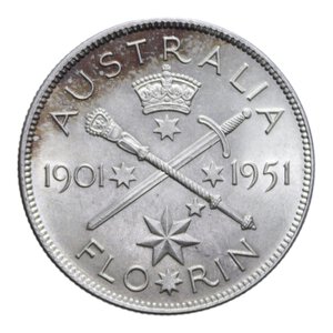 reverse: AUSTRALIA GIORGIO VI FLORIN 1951 AG. 11,34 GR. FDC