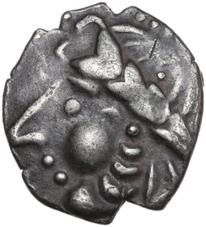 obverse: Celtic, Danubian Region. AR Unit or Drachm, imitating Philip II.  Kugelwange  Type. Struck by the Skordoski in Syrmia. c. 2nd-1st centuries BC