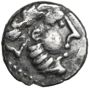 obverse: Celtic, Danubian Region. AR Unit or Drachm, imitating Philip II.  Kugelwange  Type, c. 2nd-1st centuries BC