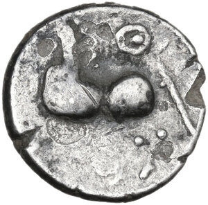 reverse: Celtic, Danubian Region. AR Unit or Drachm, imitating Philip II.  Kugelwange  Type, c. 2nd-1st centuries BC