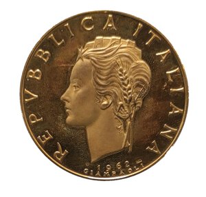 obverse: Medaglia Repubblica Italiana, Centenario dell Unificazione Monetaria 1962, Metallo dorato, Opus: Pietro Giampaoli