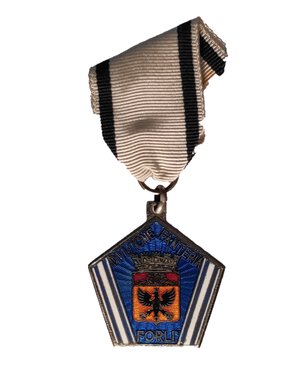 obverse: Medaglia Divisione Fanteria Forlì. Campagne di Grecia e Albania 1940 - 1941. AG e smalti.