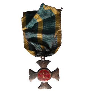 reverse: Regno d Italia (1900 - 1943). Croce al Merito in AG, Regia Guardia di Finanza.