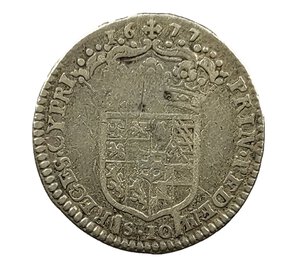 reverse: Mezza Lira da 10 Soldi 1677. Vittorio Amedeo II (1675 - 1730). AG. 
