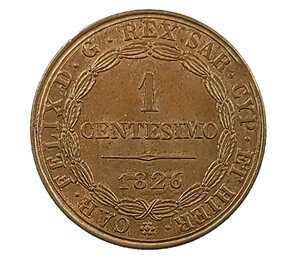 obverse: 1 Centesimo 1826. Torino. Carlo Felice (1821 - 1831). CU.