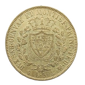reverse: 5 Lire 1830. Genova. Carlo Felice (1821 - 1831). AG. 