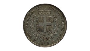 reverse: 1 Lira 1860 Milano. Vittorio Emanuele II (1849 - 1861). AG.