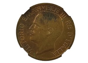 obverse: 10 Centesimi Ape 1919. Vittorio Emanuele III (1900 - 1943). CU. R2. 