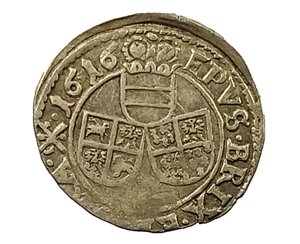 reverse: Bressanone. 3 Kreuzer 1616. Cardinale Carlo d Austria (1613 - 1624). AG. R2.