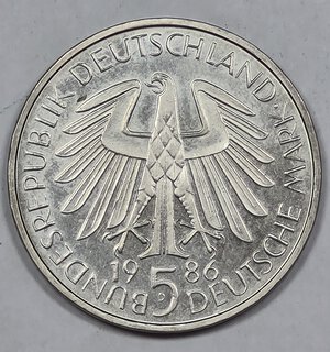 obverse: GERMANIA 5 MARCHI 1986 FDC 