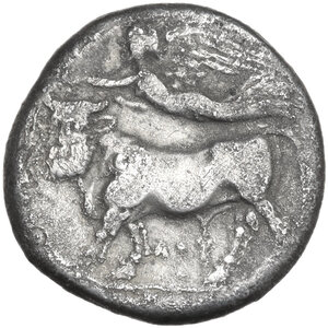 reverse: Central and Southern Campania, Neapolis. AR Nomos, 395-385 BC