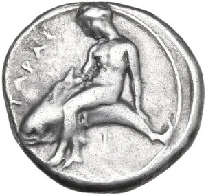 reverse: Southern Apulia, Tarentum. AR Nomos, 385-380 BC