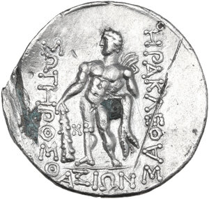 reverse: Celtic, Eastern Europe. Fourrèe (?) Tetradrachm, Danube region, imitation of Thasos, 2nd century BC