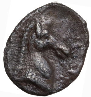 obverse: Southern Apulia, Tarentum. AR Tetartemorion, 325-280 BC