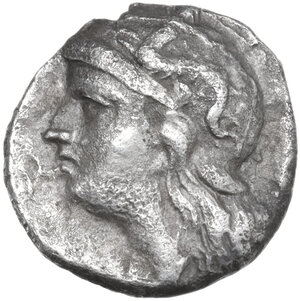 obverse: Southern Apulia, Tarentum. AR Drachm, 280-272 BC