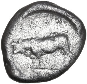 reverse: Lucania, Poseidonia-Paestum. AR Nomos, c. 470-445 BC